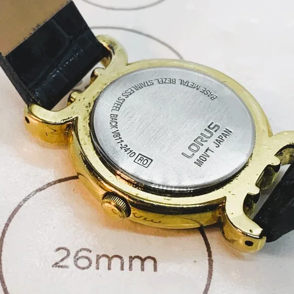 Lorus/Disney V811-2410 Mickey Mouse Gold/Blue Dial/Faux Leather Watch - Picture 4 of 5